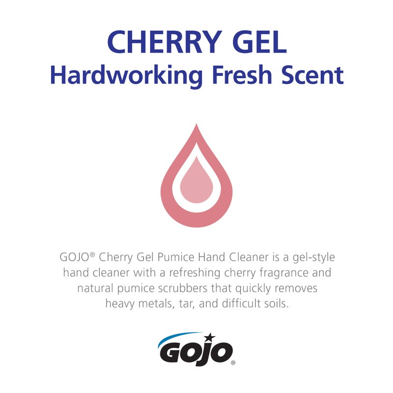 GOJO Cherry Gel Pumice Hand Cleaner Cherry Fragrance, 1 Gallon Hand Cleaner with Pumice in Pump Bottle (Pack of 1) - 2358-02 - Image 5