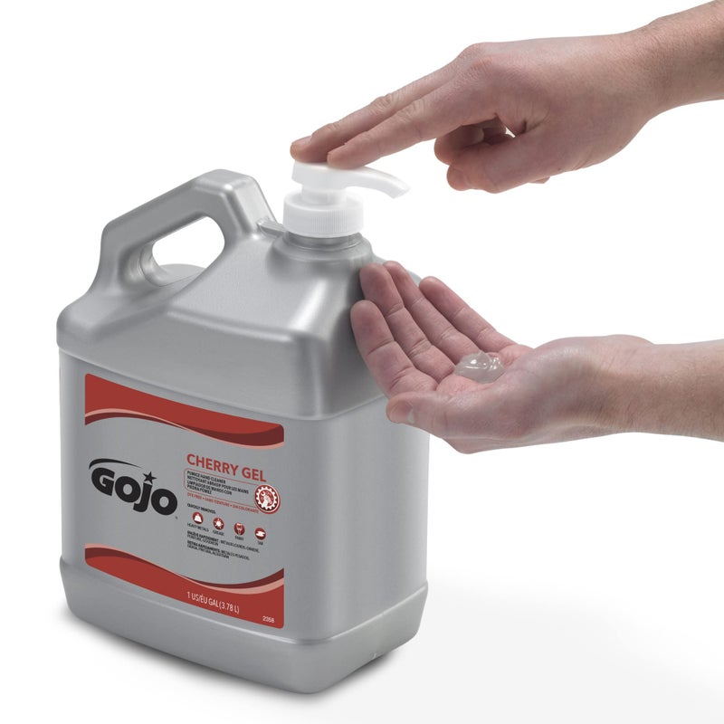 GOJO Cherry Gel Pumice Hand Cleaner Cherry Fragrance, 1 Gallon Hand Cleaner with Pumice in Pump Bottle (Pack of 1) - 2358-02 - Image 3