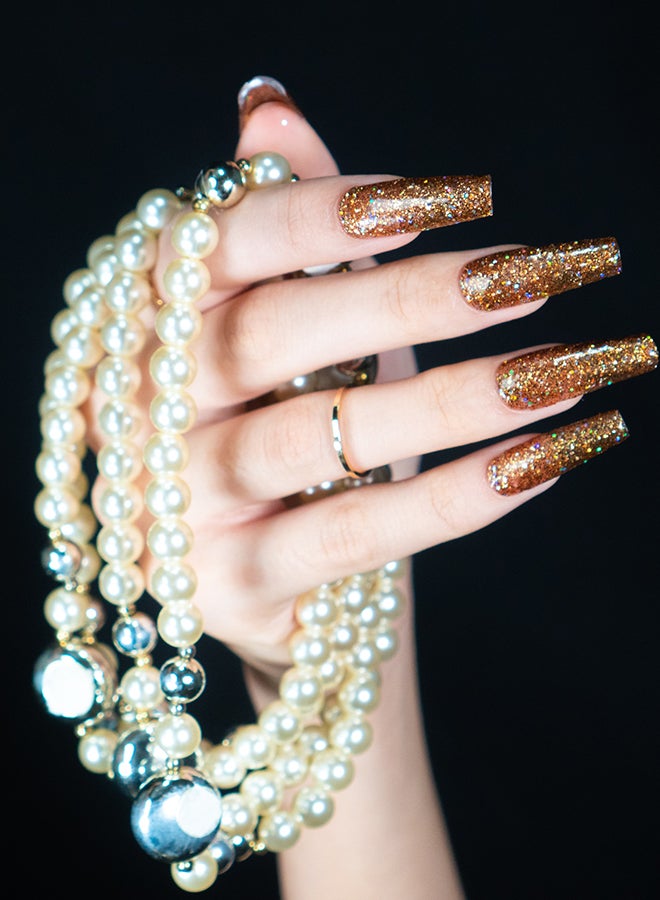 Lechat Gel Nail Polish, Gel Polish Soak Off Led U V Nail Gel Polish Sky Dust Glitter Copper Comet Sdms11 - Image 5