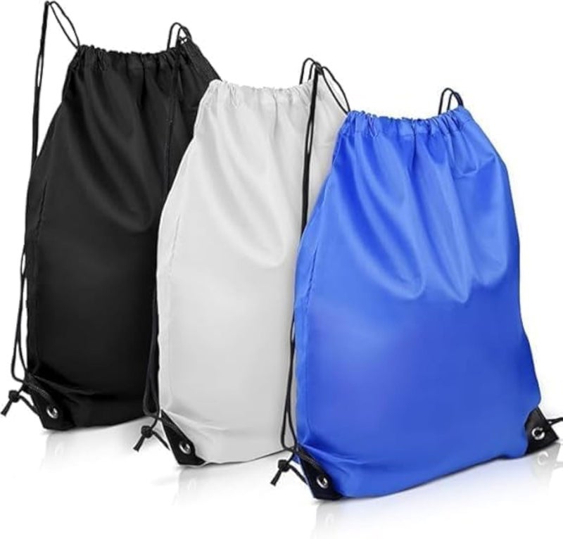 Lonimia Drawstring Gym Bag, Drawstring Backpack, Drawstring Bag, 3 Pcs Polyester Material PU Leather Wrinkle-Resistant Smooth Practical Backpack, Suitable for Most Adults And Children - Image 1