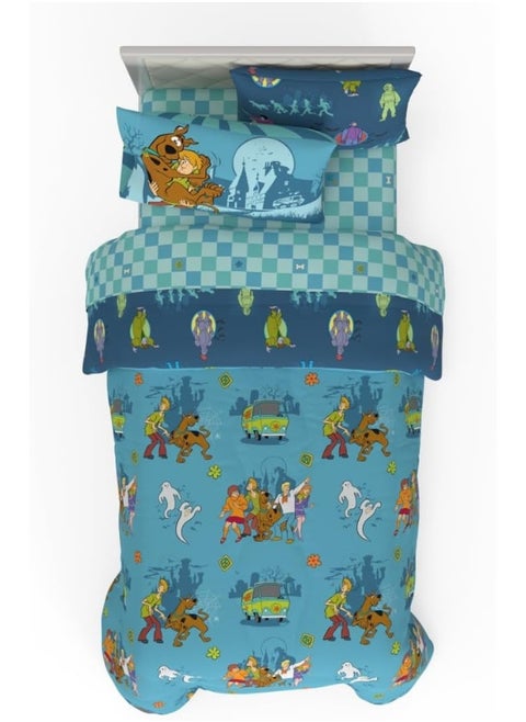 Franco Scooby Doo Bedding 5 Piece Super Soft Reversible Comforter and Sheet Set with Sham, Twin
