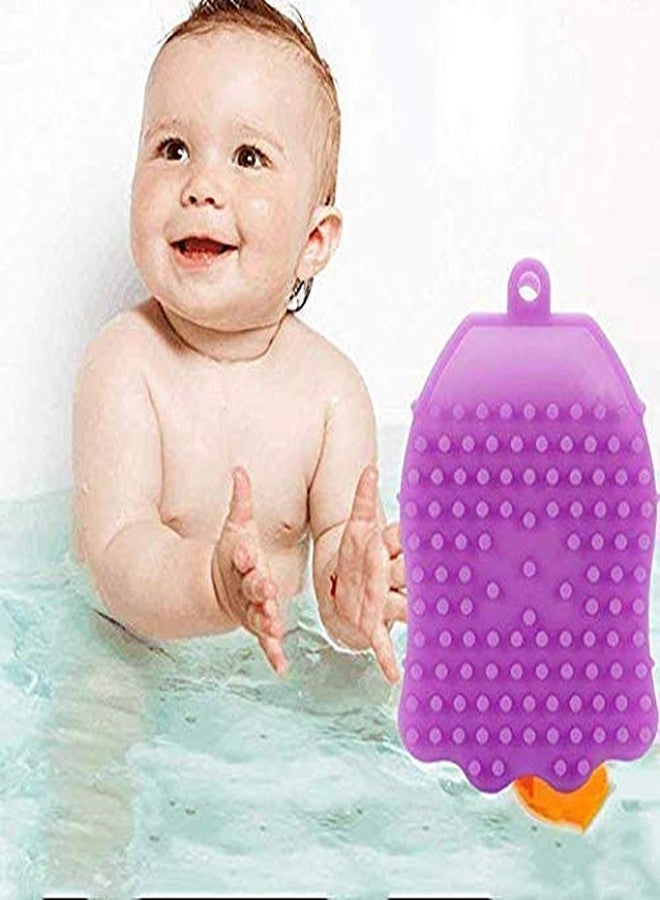 POXEFLIP Soft Silicone Brush Scrubber Body Wash Bath Shower And Cleaning Sponges Bathroom Bath Glove Skin Cleansing Soft Brush - Image 3