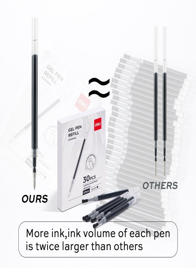 ديلي عبوات حبر جاف قابلة للسحب من ديلي، 30 عبوة، حبر أسود، سن متوسط 0.7 مم، كتابة سلسة، سريع الجفاف، لا يتسرب، مثالية لتدوين الملاحظات، لوازم منزلية، مدرسية، مكتبية - Image 3