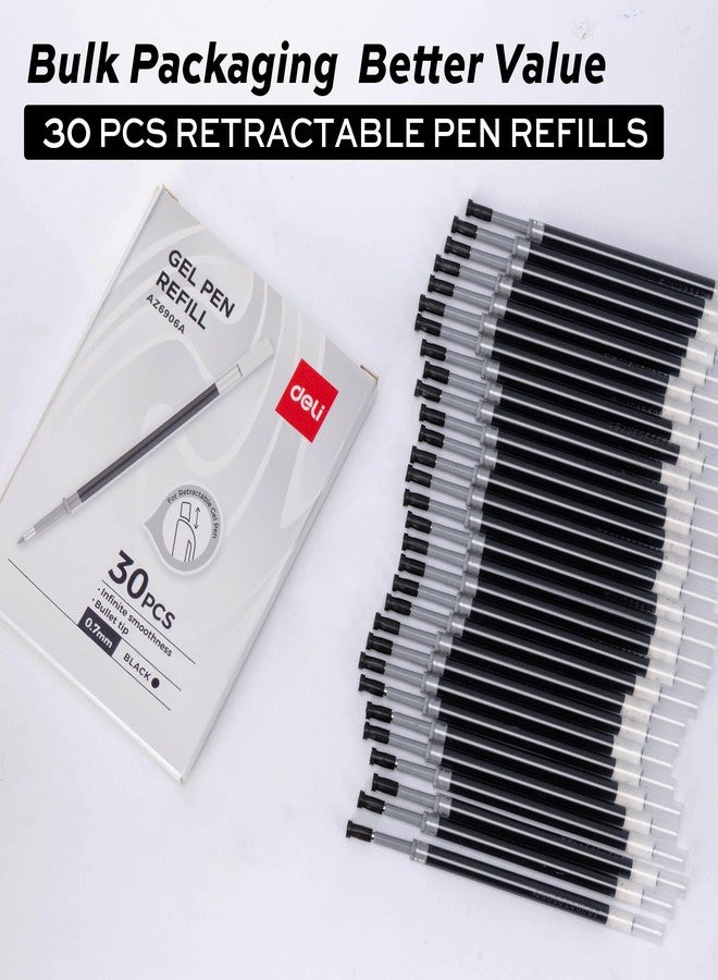 ديلي عبوات حبر جاف قابلة للسحب من ديلي، 30 عبوة، حبر أسود، سن متوسط 0.7 مم، كتابة سلسة، سريع الجفاف، لا يتسرب، مثالية لتدوين الملاحظات، لوازم منزلية، مدرسية، مكتبية - Image 2