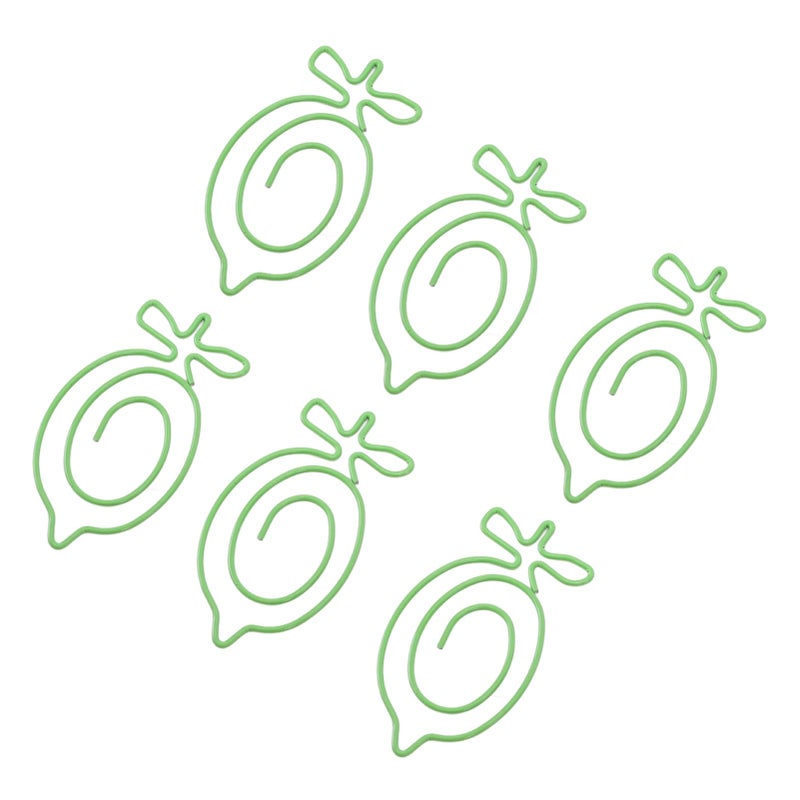 100Pcs Cute Paper Clips Lovely Fruit Design Exquisite Color Wide Application Kids Paper Clips for Office School Home Green Lemon - Image 4