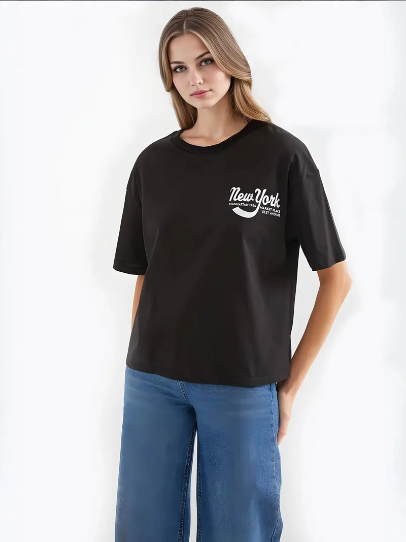 BDART Printed Crew Neck Loose Fit T-Shirt