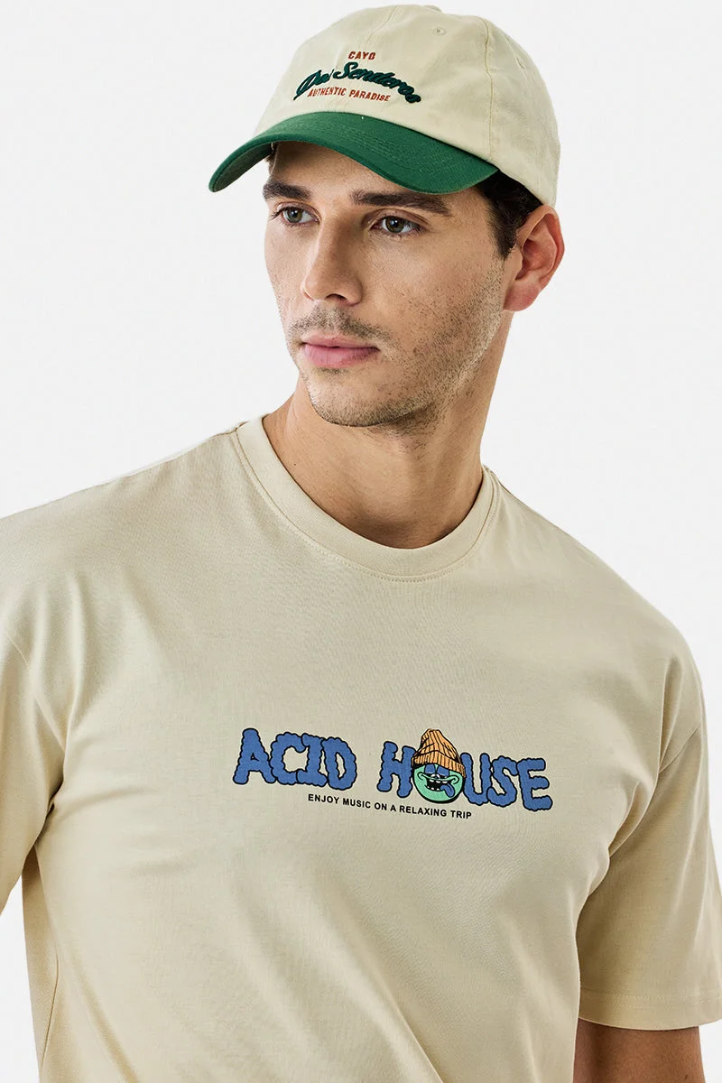 Snitch  Acid House Oversized 100% Cotton T-Shirt for Men | Best Price UAE