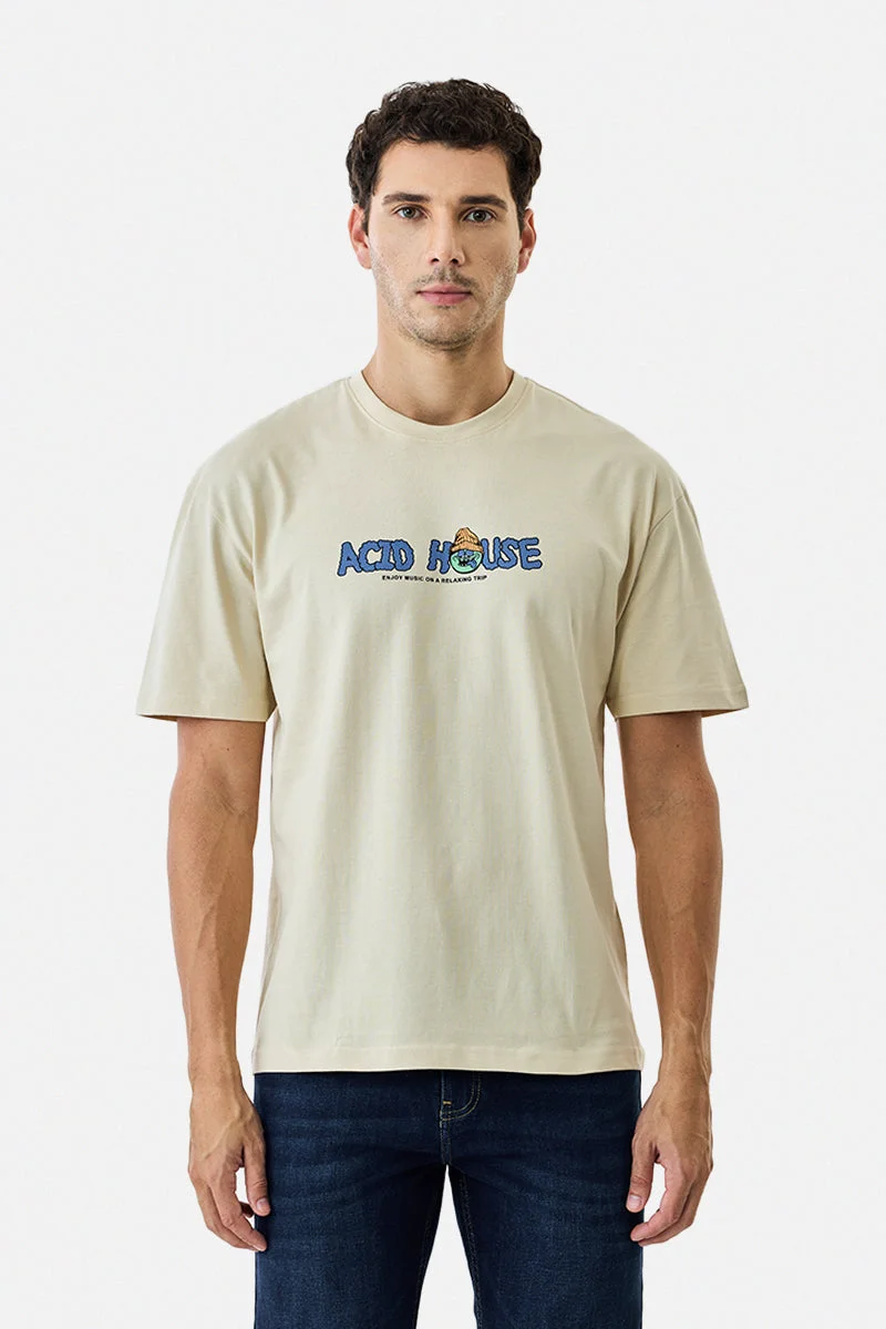 Snitch  Acid House Oversized 100% Cotton T-Shirt for Men | Best Price UAE