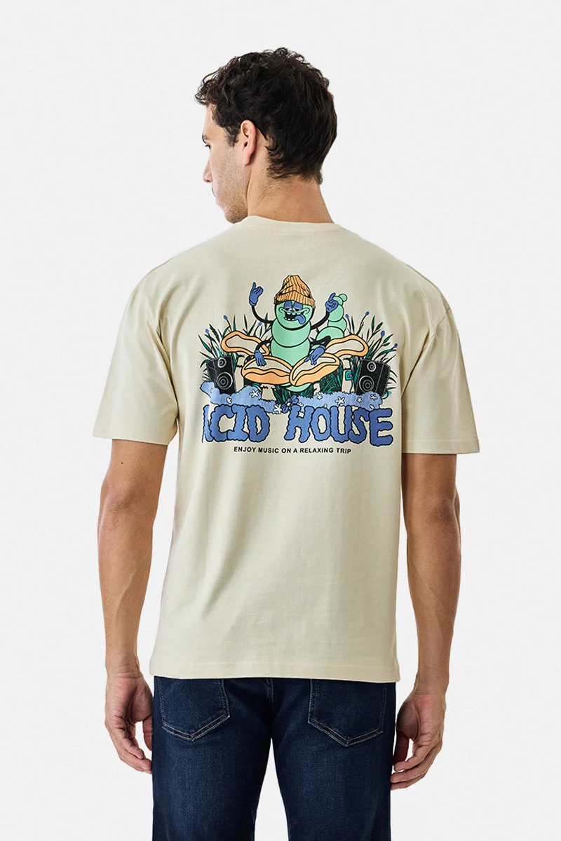 Snitch  Acid House Oversized 100% Cotton T-Shirt for Men | Best Price UAE