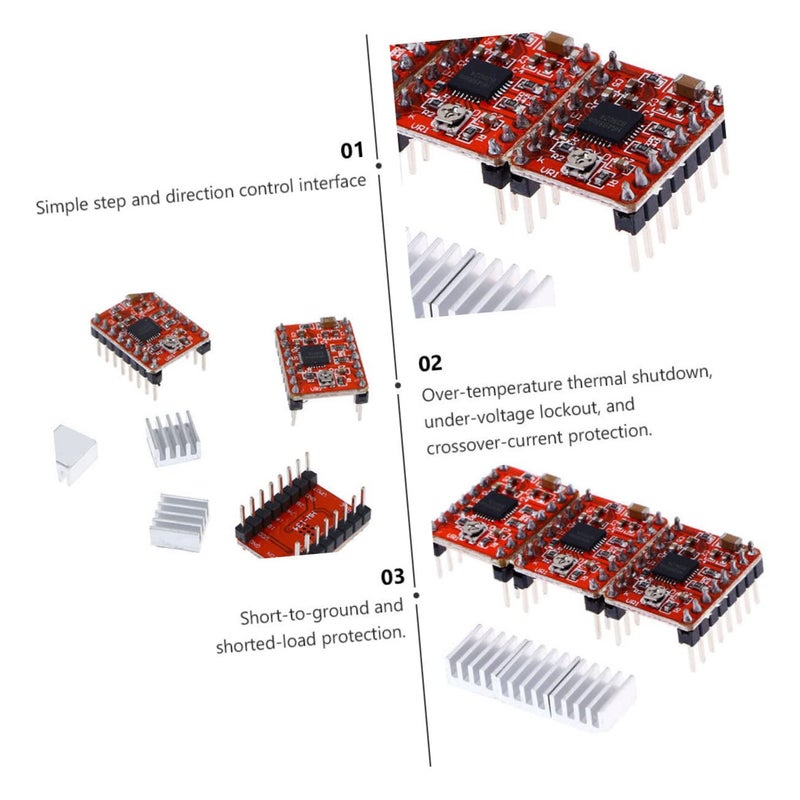 3 Pack Stepper Motor Driver Module With Over Temperature Protection Step Resolutions - Image 3