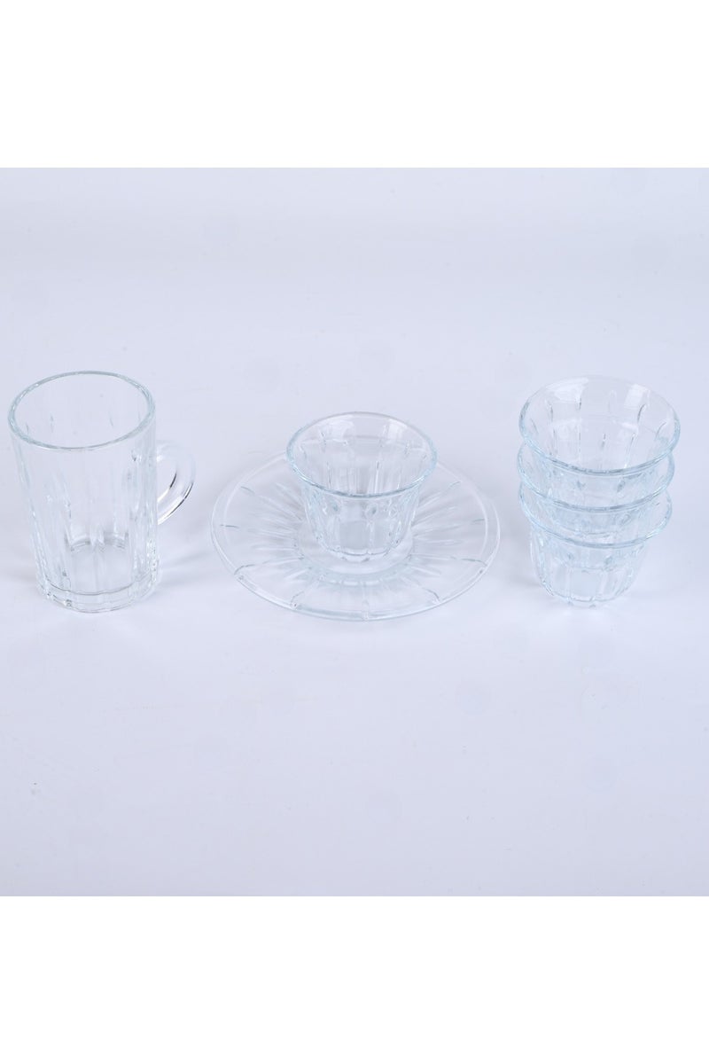 إكسترا هوم طقم فاخر من أكواب الشاي وفناجين القهوة مع الصحون – مكون من 18 قطعة - Image 4