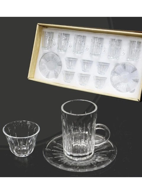 Luxury Tea & Coffee Cup Set with Saucers – 18-Piece Collection