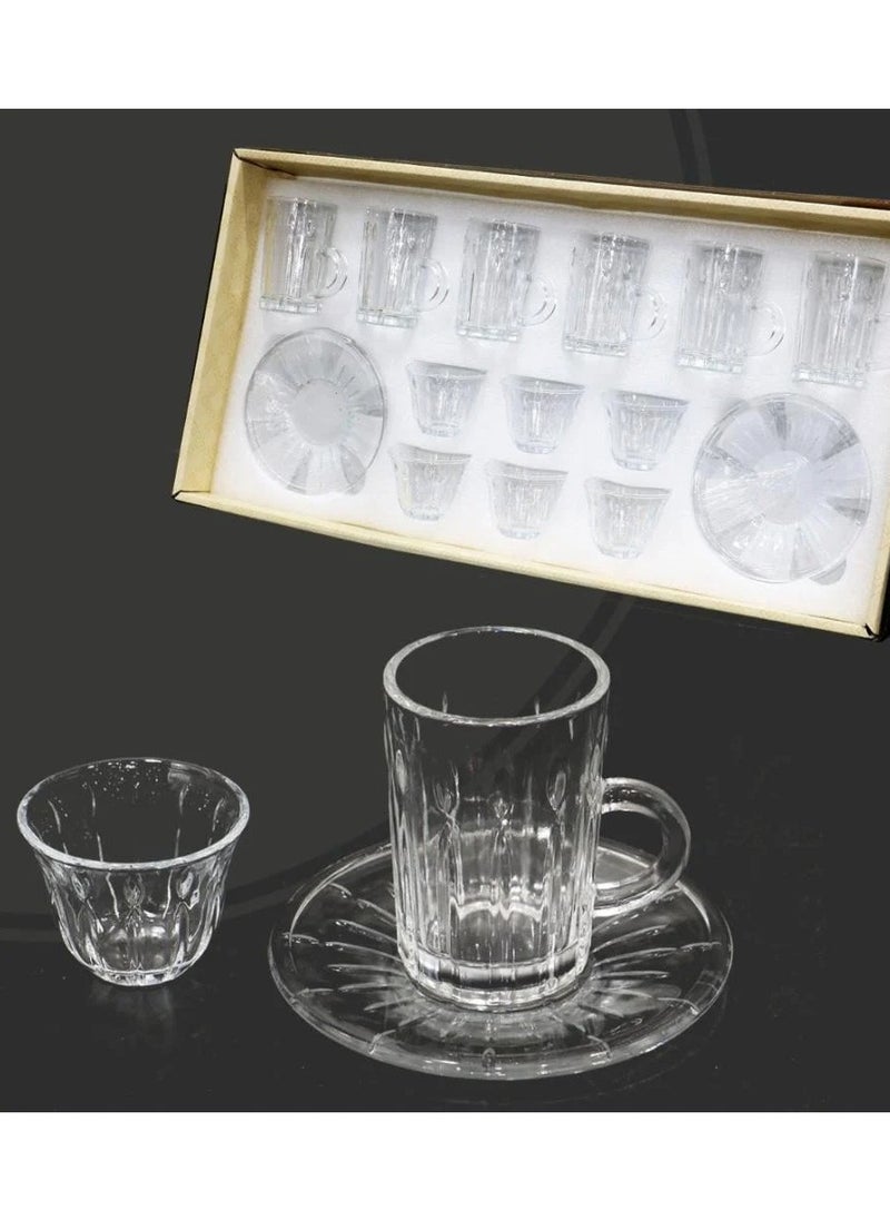 extra home Luxury Tea & Coffee Cup Set with Saucers – 18-Piece Collection  - Image 1