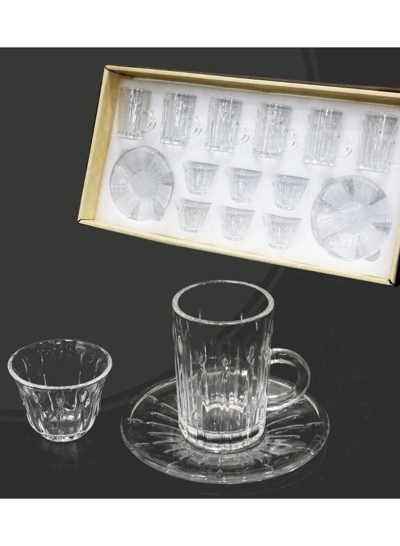 extra home Luxury Tea & Coffee Cup Set with Saucers – 18-Piece Collection - Image 1