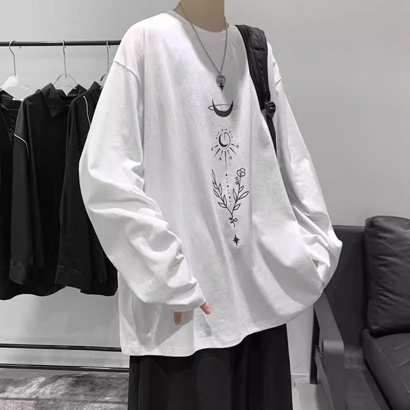Distinctive Long-Sleeved T-Shirt For Boys Printed Trendy Inner Base Shirt Trendy Brand Ins Hong Kong-Style Loose All-Match Top - Image 1