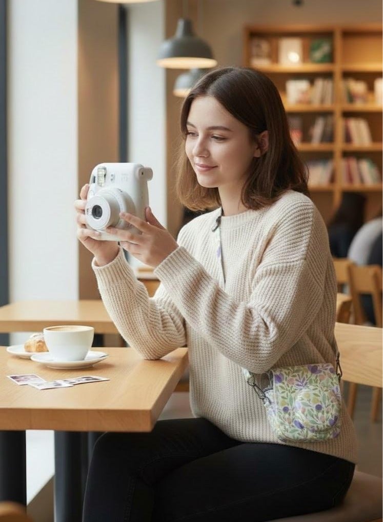 Protective Case Compatible with Instax Mini 12/11/9/8 Instant Camera/PU Leather Portable Travel Storage Cover Bag for Polaroid Mini 12/11/9/8 Photos Pocket & Adjustable Shoulder Strap (Forest) - Image 5