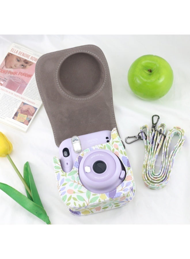 Fujifilm Instax Mini 12/11/9/8 Camera Case, Cute PU Leather Camera Bag with Adjustable Shoulder Strap (Forest Green), Girls' Camera Bag - Image 2