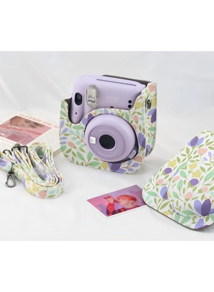 Fujifilm Instax Mini 12/11/9/8 Camera Case, Cute PU Leather Camera Bag with Adjustable Shoulder Strap (Forest Green), Girls' Camera Bag - Image 3