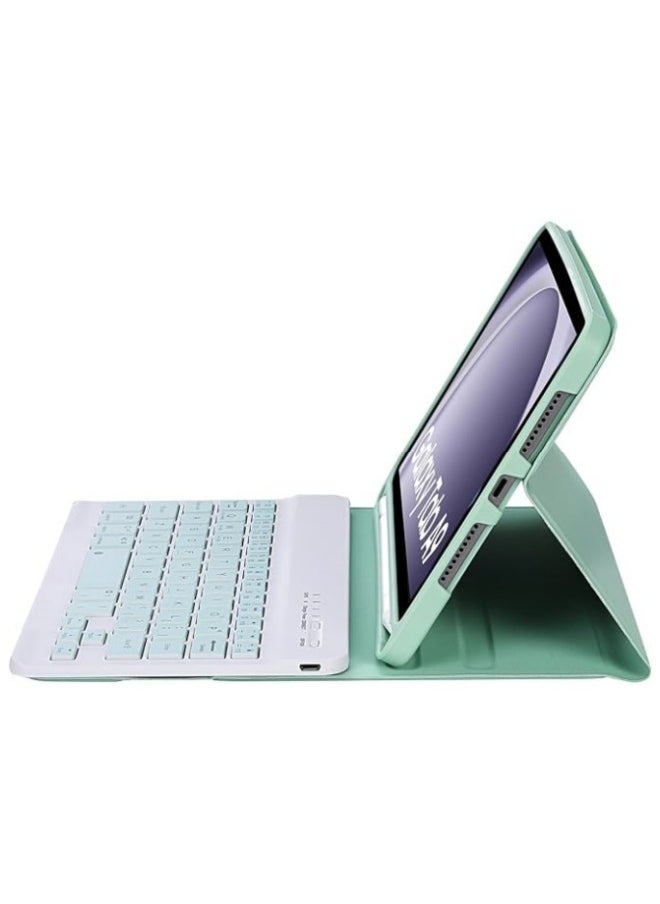 Generic - Keyboard Case Compatible with Samsung Galaxy Tab A 9 8.7 inch (SM-X110/X115) Slim PU Cover Detachable Wireless Galaxy Tab A9 Tablet Keyboard Case with Pen Holder - Image 1