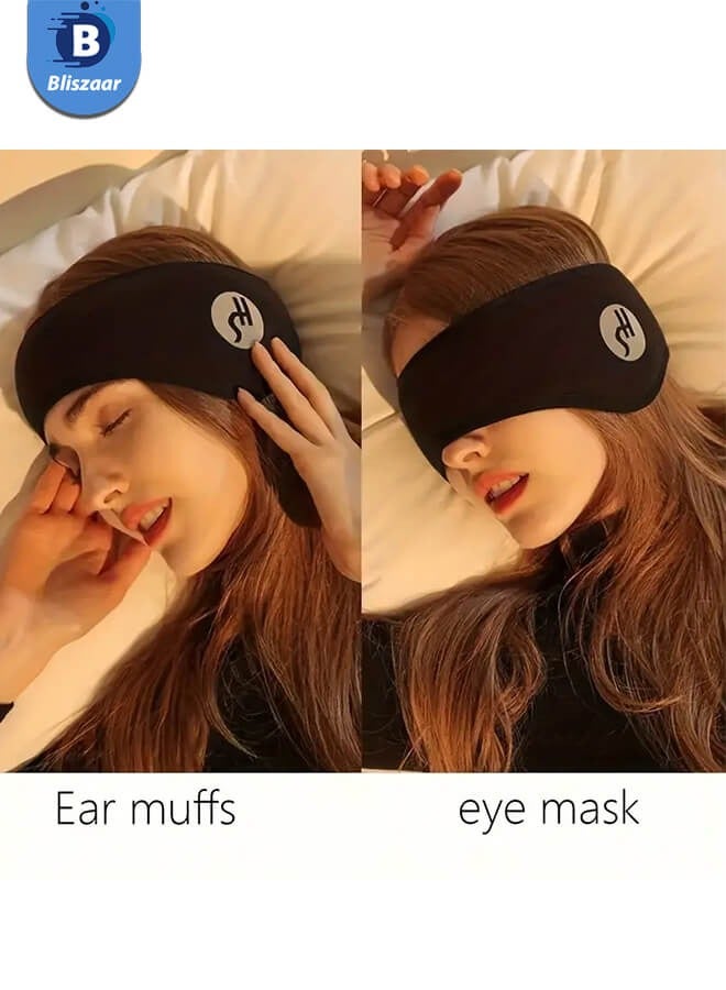 Generic Cotton Sleep Mask 【Official Certified】with Soundproof Ear Covers and Earplugs Set - Comfortable Adjustable Sleeping Eye Mask for Uninterrupted Rest, Ear Protection for Noise Reduction, Essential Tra - Image 2