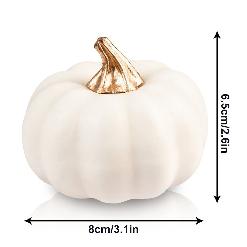 Whaline Artificial Pumpkins Bulk Vintage White Pumpkin Harvest Lifelike Pumpkin Fake Foam Pumpkin for Fall Autumn Halloween Home Thanksgiving Party House Kitchen Wedding Decor  12Pcs - Image 2
