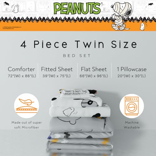 Franco Peanuts Snoopy Bedding Set 4 Piece Super Soft Reversible Comforter and Sheet Set Twin 100 Officially Licensed Product by Franco Collectibles - Image 3