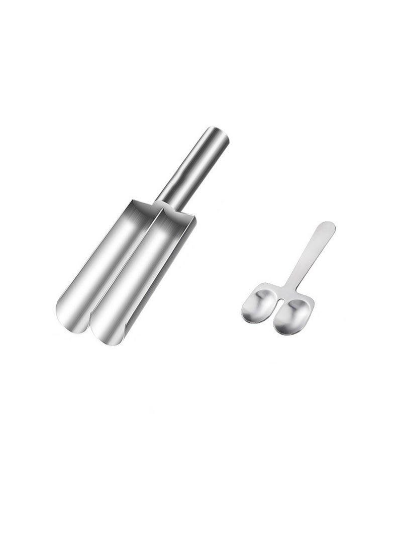 Stainless Steel Kitchen Two Meatball Maker With Spoon Making Mold Set Home Cooking Tools - Image 1
