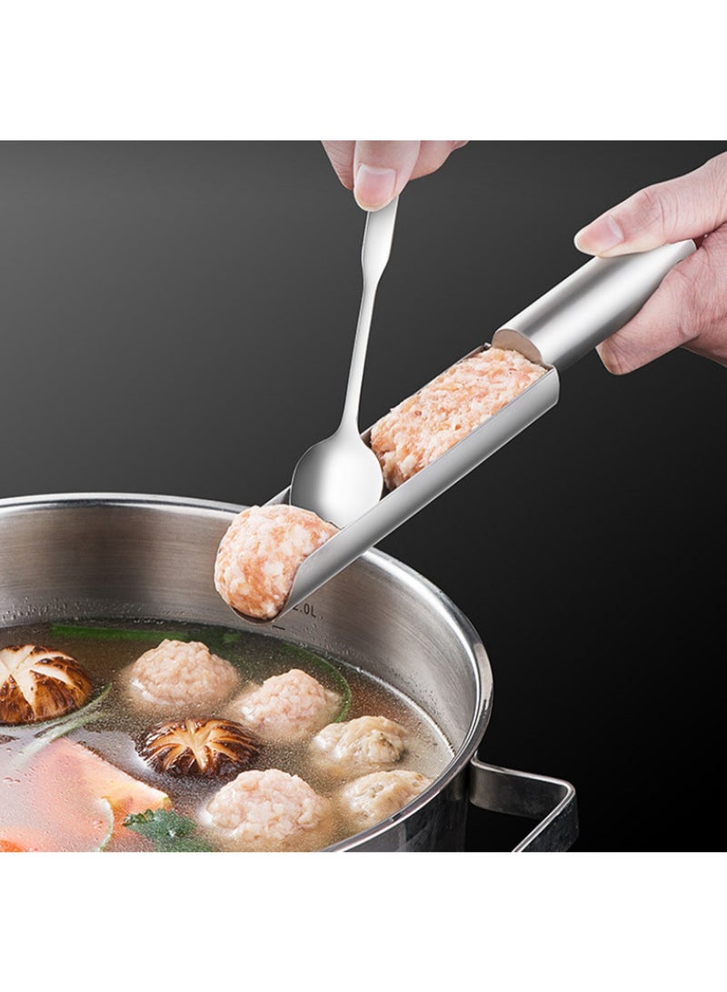 Stainless Steel Kitchen Two Meatball Maker With Spoon Making Mold Set Home Cooking Tools - Image 3