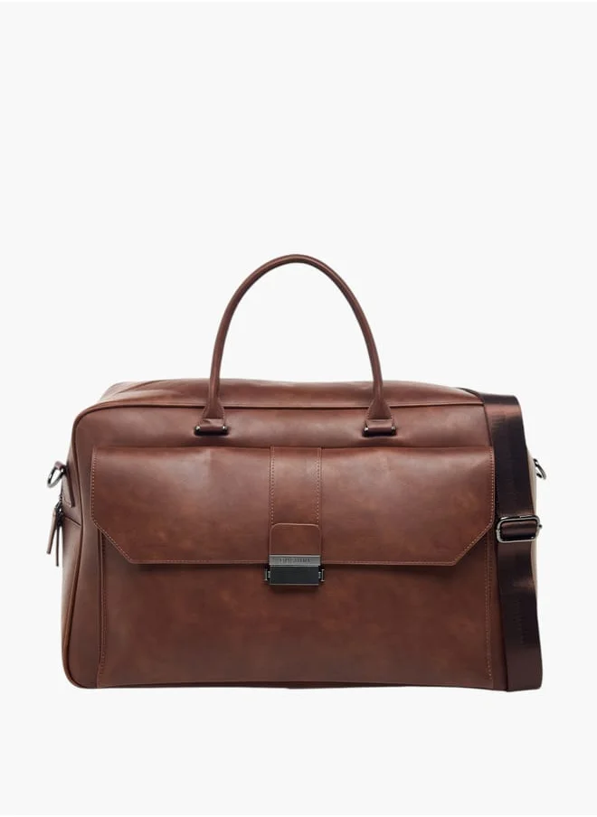 دوتشيني Men Solid Duffle Bag with Detachable Strap and Zip Closure