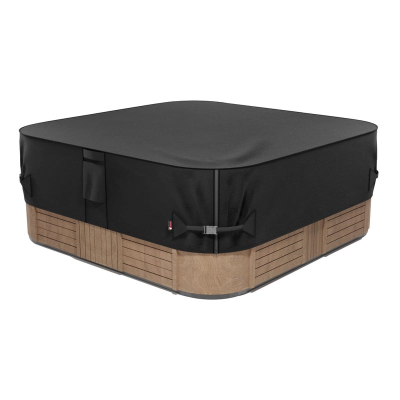 iBirdie Outdoor Waterproof and Weatherproof Hot Tub Cover 85 x 85 inch fit 84 x 84 or 83 x 83 or 82 x 82 or 7 ft x 7 ft Square SPA 600D Heavy Duty Protectors Protective Cover Cap - Image 1