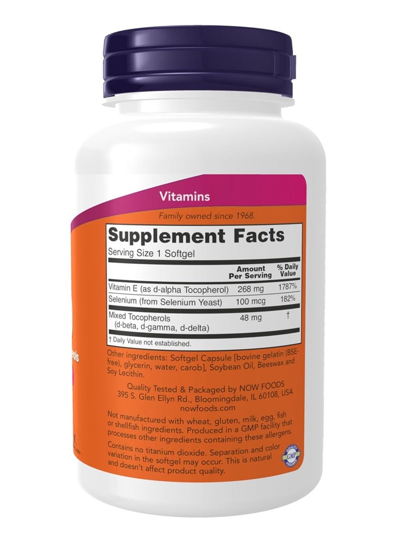 ناو كبسولات فيتامين E المضادة للأكسدة بتركيز 400 وحدة دولية من ناو إي-400 لدعم المناعة والقلب، عبوة من 30 كبسولة - Image 2