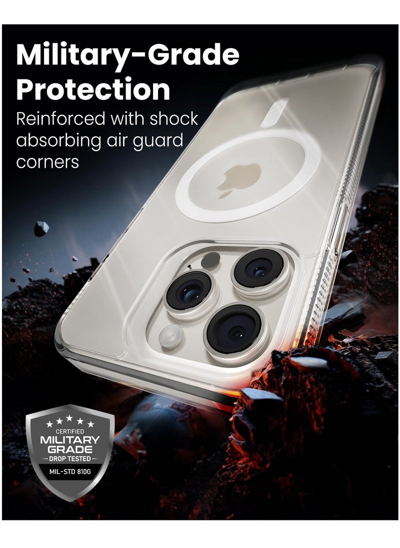 Moxedo Moxedo Magnetic Protective Case 360 Protection Clear Case Hard PC with Built-in Strong Magnets Compatible with Magnetic Safe Designed for iPhone 15 Pro 6.1 inch (White)  - Image 5