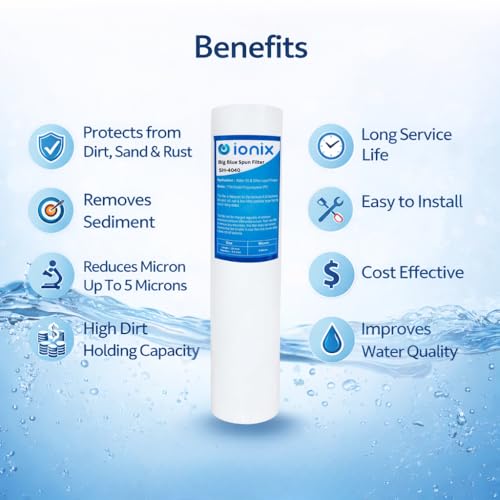 IONIX Pre Filter Cartridge for Water Purifier | Jumbo Spun Water Filter Cartridge | 20 Inch 4.5 Inch OD | PP Sediment Filter | Big Blue Compatible | High Dirt Holding Capacity | Pack of 2 - Image 4