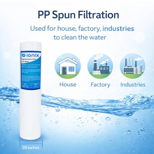 IONIX Pre Filter Cartridge for Water Purifier | Jumbo Spun Water Filter Cartridge | 20 Inch 4.5 Inch OD | PP Sediment Filter | Big Blue Compatible | High Dirt Holding Capacity | Pack of 2 - Image 5
