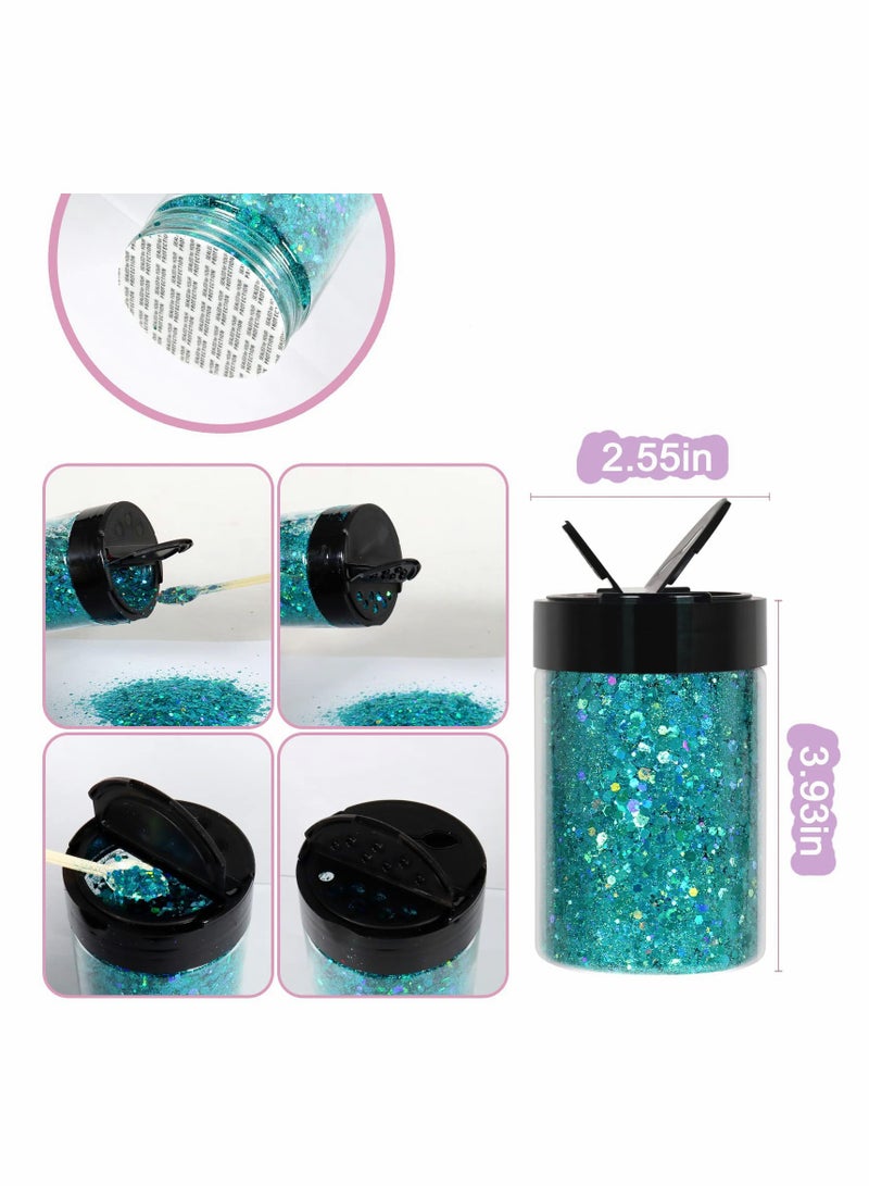 Excefore Holographic Chunky Glitter, Craft Glitter for Resin, Cosmetic Glitter for Nail Body Eye Face, Resin Glitter Flakes Sequins for Tumbler Jewelry Crafts Making - Image 3