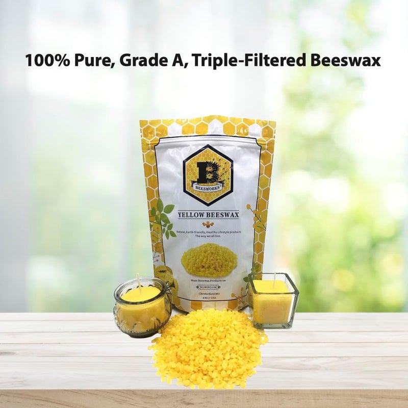 Beesworks Yellow Beeswax Pellets (1 lb) | 100% Pure, Cosmetic Grade, Triple-Filtered Beeswax for DIY Skin Care, Lip Balm, Lotion, and Candle Making (Pack of 2) - Image 5