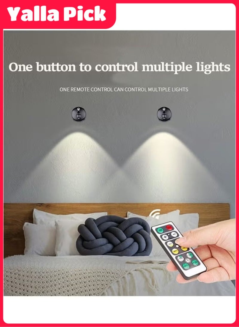 Yalla Pick 2 Pcs LED Spotlight, Battery Operated Accent Lights for Wall Display Closet Artwork, Wireless Dimmable Rotatabl for Timer ( Natural White Light) - Image 5