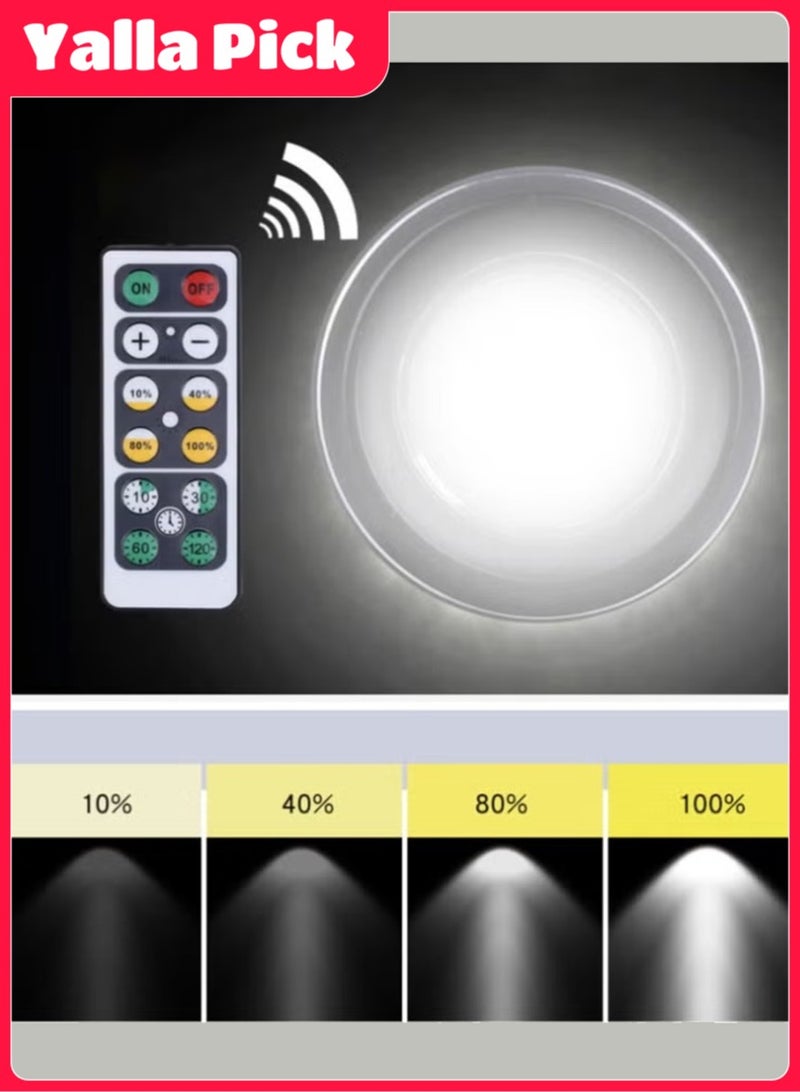 Yalla Pick 2 Pcs LED Spotlight, Battery Operated Accent Lights for Wall Display Closet Artwork, Wireless Dimmable Rotatabl for Timer ( Natural White Light) - Image 3