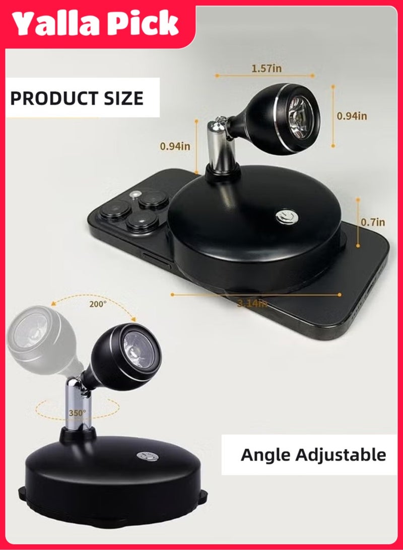 Yalla Pick 2 Pcs LED Spotlight, Battery Operated Accent Lights for Wall Display Closet Artwork, Wireless Dimmable Rotatabl for Timer ( Natural White Light) - Image 2