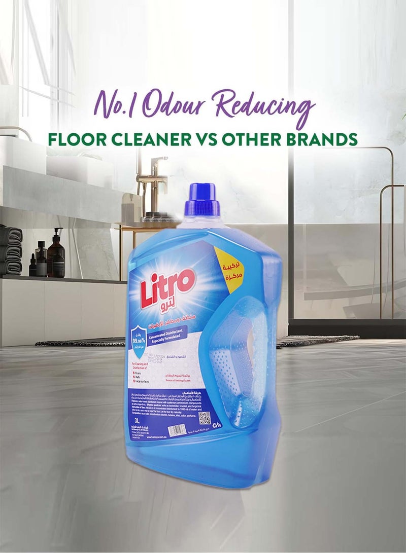 Litro Floor Cleaner Liquid & Disinfectant 3L – Breeze of Emotions Fragrance – Multipurpose Floor Cleaning Liquid, Floor Disinfectant for Deep Cleaning & Long Lasting Freshness - Image 5