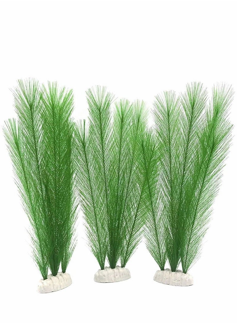 SYOSI 3 Pcs Artificial Seaweed Water Plants for Aquarium, Plastic Green Plants Aquarium Decorations for Fish Tank, Home Décor  - Image 1