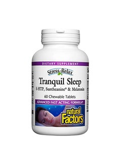Stress Relax Chewable Tranquil Sleep By Natural Factors Sleep Supplement Tropical Fruit Flavor 60 Tablets