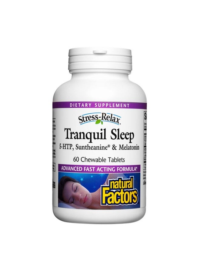 natural Factors - Stress Relax Chewable Tranquil Sleep By Natural Factors Sleep Supplement Tropical Fruit Flavor 60 Tablets - Image 1