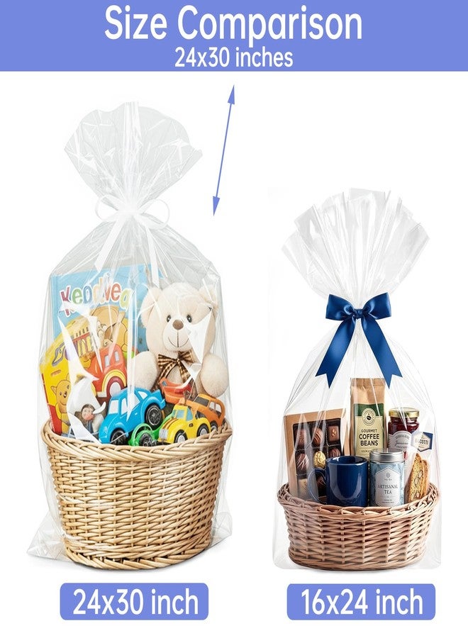 Jadairy Cellophane Bags 24x30 in, 20 Pcs Cellophane Wrap for Gift Baskets - Image 2