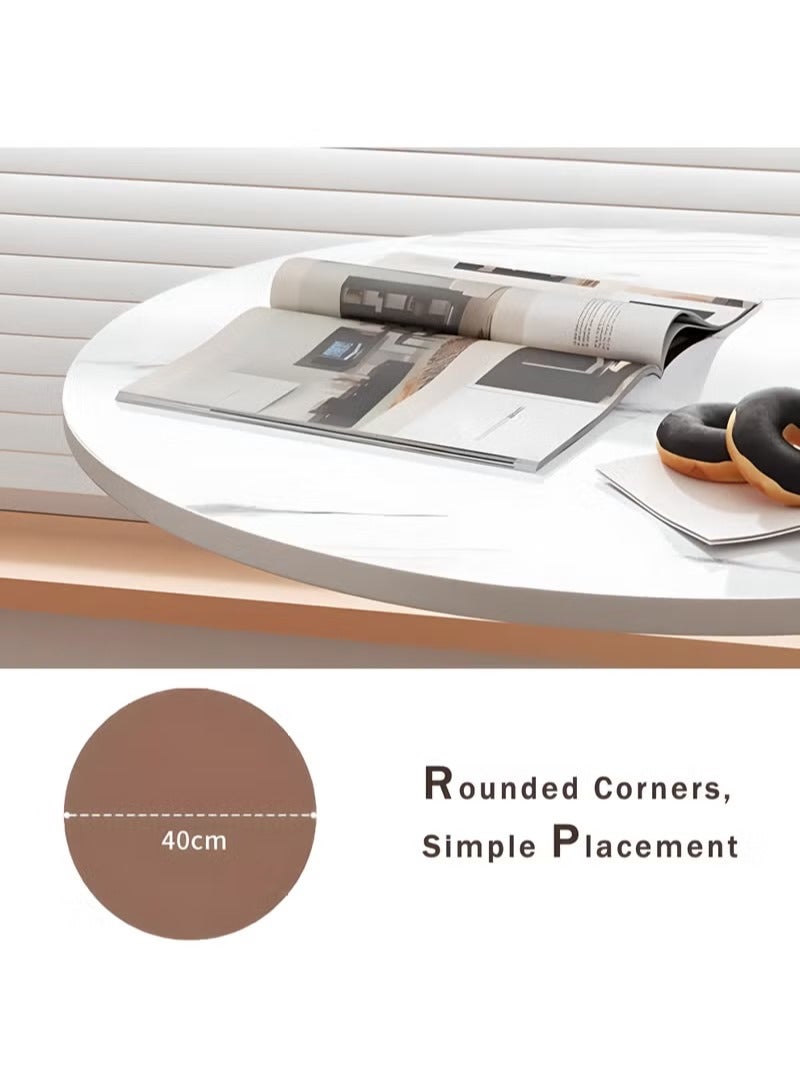 شو وو طاولة قهوة جانبية مستديرة، طاولة جانبية على شكل حرف C للأريكة والأريكة والسرير، طاولة جانبية صغيرة بتصميم منتصف القرن الحديث لغرفة المعيشة وغرفة النوم والزوايا والمكتب - Image 3