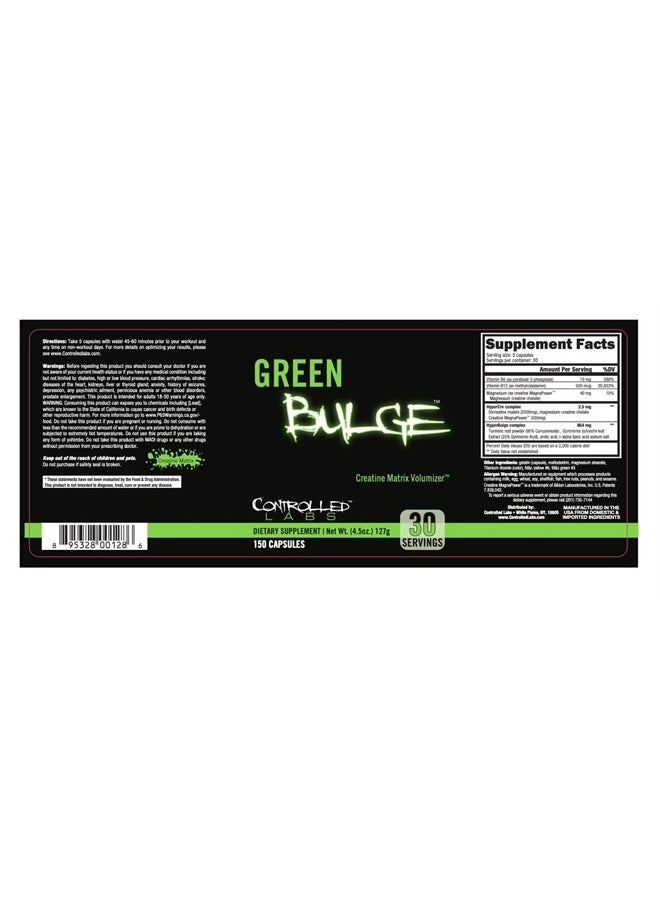 Controlled Labs Green Bulge Supplement, 30 Servings Advanced Creatine Matrix Volumizer, Improve Strength, Stamina, Performance, and Muscle Recovery, Caffeine and Stimulant Free for Both Men and Women - Image 3