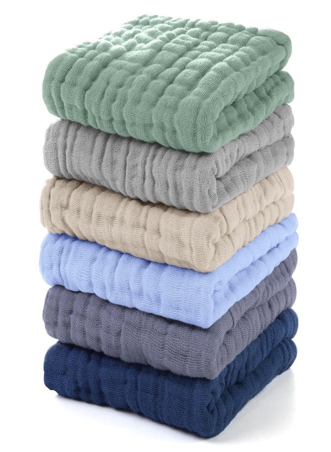 TERI BERI Muslin Baby Washcloths 5 Pack, 100% Cotton Wash Cloths for Babies, 10''X10'' Burp Cloths Absorbent and Soft for Newborn Infants Kids Boys Girls - Multicolor - Image 1