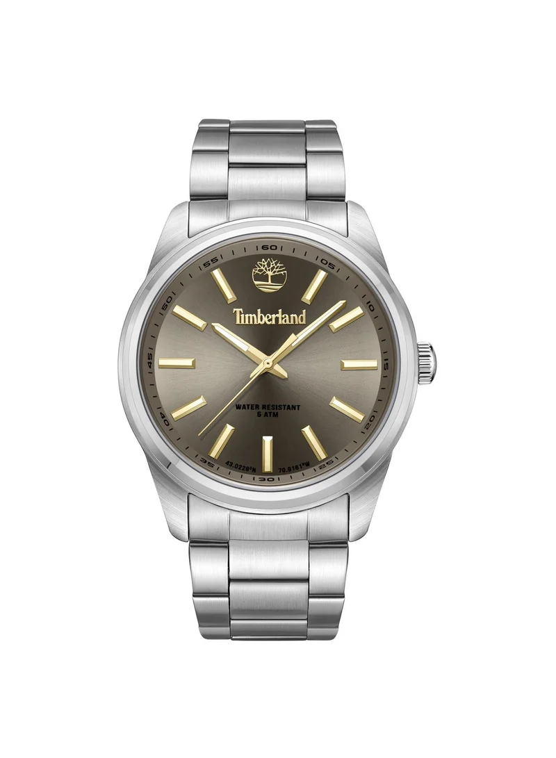 Timberland Northbridge Grey Dial Silver Stainless Steel Bracelet Analog Watch for Men 45mm