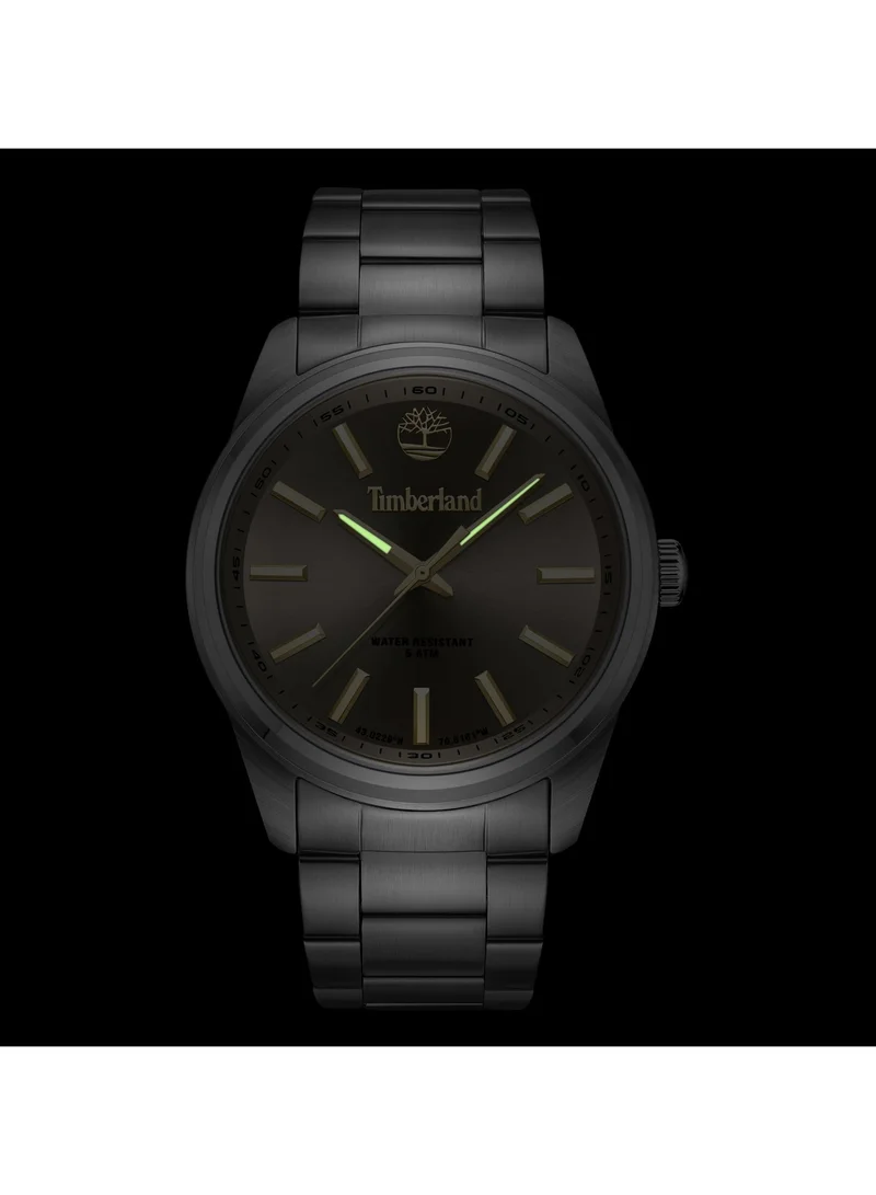 Timberland Men's Northbridge Grey Dial Silver Stainless Steel Bracelet Analog Watch for Men 45mm