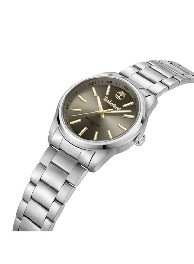 Timberland Men's Northbridge Grey Dial Silver Stainless Steel Bracelet Analog Watch for Men 45mm
